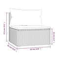 thumbnail image 2 of vidaXL Patio Middle Sofa with Cushions Gray Poly Rattan, 2 of 6