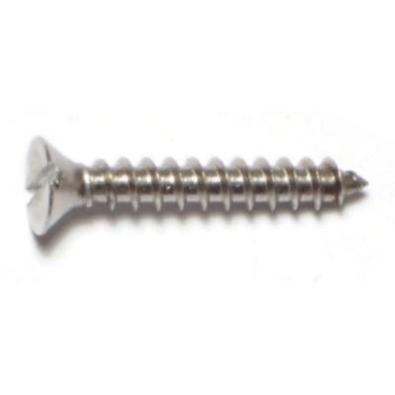 #10 x 1-1/4" 18-8 Stainless Slotted Flat Sheet Metal Screws SMSFSS-217 (14 pcs.)