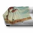 thumbnail image 3 of Tree Soft Flannel Fleece Blanket, Watercolors Design of a Tree and Bench Earth Ecological Protection for Future Image, Cozy Plush for Indoor and Outdoor Use, 50" x 60", Orange Blue, by Ambesonne, 3 of 6