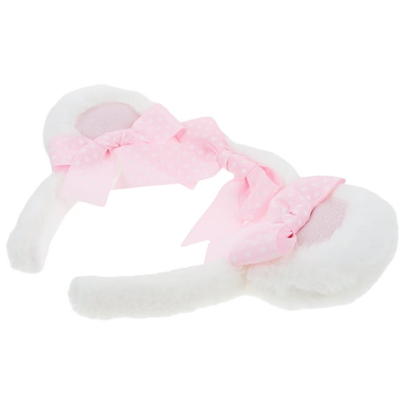 EXHUMKY Bow Headband Pink Plush 1Pcs 8.7x5.9in