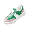 thumbnail image 3 of Womens Retro Low Top Platform Casual Shoes Bright Pink Faux Suede Non Slip Thick White Sole Comfort for Walking Shopping Daily Wear Ladies Sneakers 39, 3 of 7