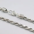 thumbnail image 2 of K-KED Real S925 Silver Necklace For Men 6mm Vintage Rope Link Chain 24inch Length, 2 of 5