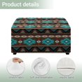 thumbnail image 4 of Xoenoiee Geometric Navajo Ethnic Tribe Print Stretch Ottoman Covers, Velvet Ottoman Slipcover Square Storage Stool Cover Footstool Slipcover for Living Room Furniture Protector, L, 4 of 7