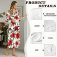 thumbnail image 6 of SEANATIVE Long Sleeve Nightgowns for Women Soft Sleepshirt Night Gown, Women's Pajama Dress with Partial Buttons, Cozy Ankle Length Nightdress, XL, Red Rose White, 6 of 7