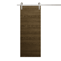 Modern Barn Door 30 x 84 inches | Ego 5000 Marble Oak | 6.6FT Silver Rail Track Heavy Hardware Set | Solid Panel Interior Doors