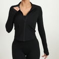 thumbnail image 3 of Chaqueta deportiva de manga larga cálida de invierno para mujer, camiseta de yoga con cremallera para fitness, ropa deportiva para gimnasio, abrigos para correr, ropa de entrenamiento para mujer, 3 of 5
