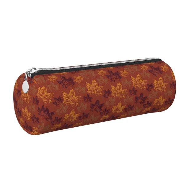 Disketp fall Maple Estuche Organizador de Lápices de Cuero, Estuche de Oficina con Cremallera para Bolígrafo y Lápiz