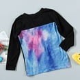 thumbnail image 5 of SYNPOS 4-13Y Child Girls V Neck Long Sleeve Loose Tie-dye T-shirts Tunic Tops, 5 of 10