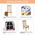 thumbnail image 4 of Pioneer Flower Seat Covers for Dining Room Chairs Set Of 4,Stretch Printed Washable Chair Seat Cover with Elastic Ties and Button,Removable Waterproof Couch Cushion Covers, 4 of 6