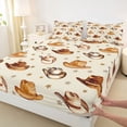thumbnail image 4 of Homewish Western Cowboy Hot Bed Sheets,Vintage Stars Full Size Sheets,Brown Cream,4-Piece,1 Flat Sheet, 1 Fitted Sheet and 2 Pillowcases, 4 of 6