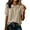 Khaki, variant on Guluxicc Women's Cotton Blouses Henley Button Closure Collared Short Bubble Sleeve Tops for Everyday Wear Summer Fall Casual Blouses