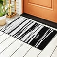 thumbnail image 2 of YFYANG 72"x48" Non-Slip Flannel Carpet Doormat, Living Room Bedroom Office Decorative Area Rugs, Indoor Black Vintage Texture Pattern Floor Mats, 2 of 7