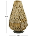 thumbnail image 3 of DecMode Light Brown Plastic Rattan Handmade Decorative Candle Lantern with Wrapped Zig Zag Design, 3 of 8