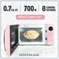 thumbnail image 5 of Nostalgia 0.7 cu ft Retro Microwave Oven, 700W Countertop Microwave Oven with 8 Auto Cook Programs, Pink, 5 of 6