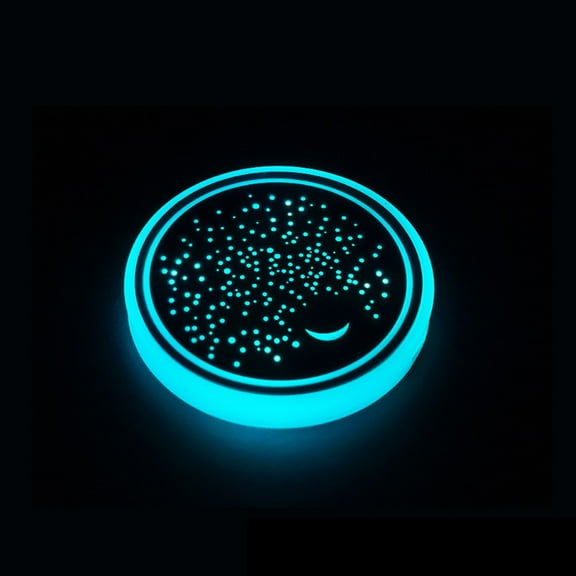 yaaqii LED Cup Holder Lights for Car, Rechargeable 7 Color-Changing Light Up Cup Holder