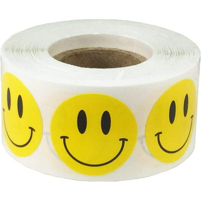 Pegatinas de caras sonrientes JanHm 500 unidades 2,5 cm