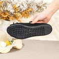 thumbnail image 6 of Women's Bow Peep Toe Flat Shoes Suede Soft Sole Slip On Loafers Daily Commute Work Shopping Casual Walking Shoes Black 35, 6 of 9