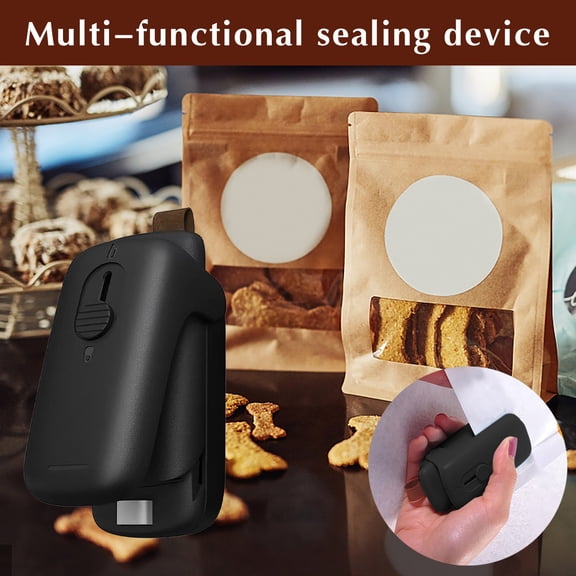 Mini Bag Sealer, Portable Colorful Small Vacuum Sealer with Button, Battery Operated, Home Mini Sealing Machines for Food Snack, Plastic Bag Sealer, Handheld Vacuum Food Sealer, 2.5x3.9Inch