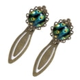 thumbnail image 2 of Peacock feathers Vintage Copper-Colored Lace Bookmarks: Exquisite Stainless Steel Book Accessories and Reading Delights - Ideal Gifts for Book Lovers, Set of 2, 2 of 5