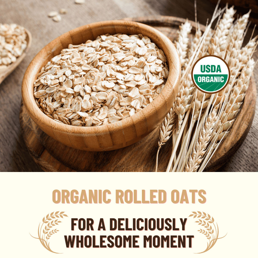 Grain, Oats Rolled 23LB Emergency Bucket, USDA Certified Organic & GMO Free, Sustainable Farming Practices-Mountain High Organics