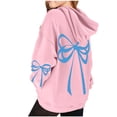 thumbnail image 4 of Pink Girls Hoodie 3-14 Years, Cute Bow Kids Pullover Sweatshirt, Casual Stretch Hoodie with Pocket,Size 3-4 T, 4 of 7