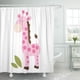 thumbnail image 1 of Cortina de Ducha ABPHQTO Niña Adorable Jirafa Rosa 160x180 cm, 1 of 1