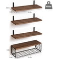 thumbnail image 2 of Wall shelves 4+1 Tier Floating Shelves for wall Wooden shelves for bedroom bathroom Storage Basket, 2 of 6
