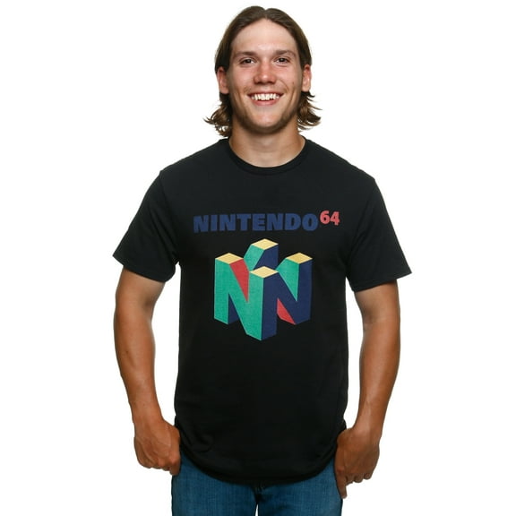 Nintendo Men's N64 Logo T-shirt Small Black