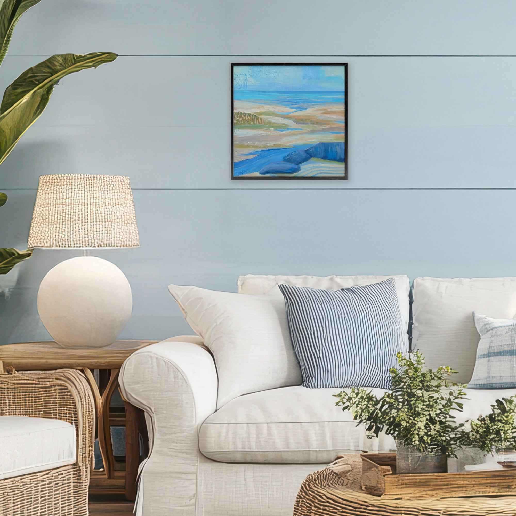 Stupell Industries Low Tide Azure Dunes Black Framed Giclee Art, design by Lynn Ericson Fine Art