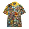 thumbnail image 3 of Camisas hawaianas con estampado 3D de Tiki Moai para hombre, ropa vintage, blusas con gráficos de calaveras de terror y civilización, camisas casuales de playa Y2k, 3 of 5