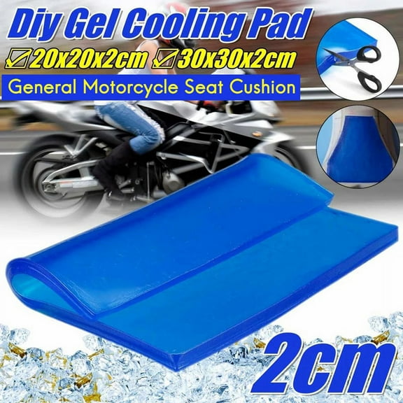 2CM Blue Motorcycle Universal Seat Cushion Gel Pad Cool Pad Shock Absorption Mat DIY Cut Cushion A,1* Gel seat cushion,Blue