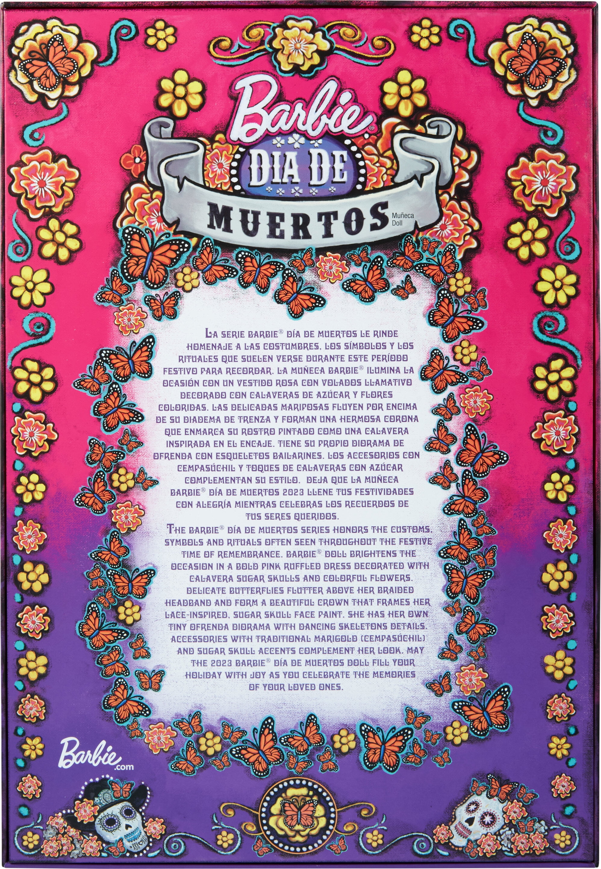 Barbie Signature 2023 Dia De Muertos Collectible Doll in Sugar Skull Pink Gown Walmart