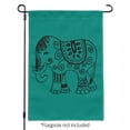 thumbnail image 2 of Painted Elephant India Black on Teal Garden Yard Flag, 2 of 3