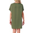 thumbnail image 3 of INSPIRE CHIC Women's Valentines Day Nightgown V Neck Soft Short Sleeve Loungwear Thigh Length Sleepdress S Green, 3 of 6