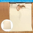 thumbnail image 6 of 47x82" Sleeping Bag Liner Soft Lightweight Travel Camping Sheet Sleep Sack with Carry Bag, Light Yellow, 6 of 6