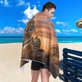 thumbnail image 5 of Fierce Tiger Beach Towel Soft Absorbent Quick Dry Sand Free Lightweight Polyester Camping Towels for Beach Travel Swim 30x60 in Wash cloth, 5 of 7