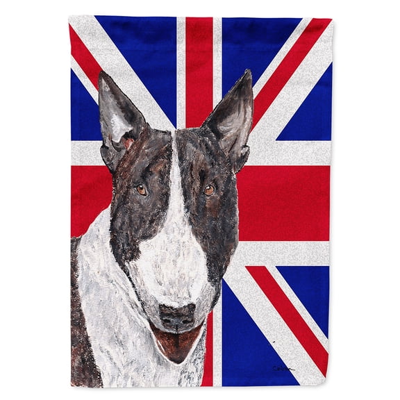 Bull Terrier with Engish Union Jack British Flag Garden Flag
