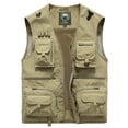 thumbnail image 2 of ZHaobin Men's Summer Outdoor Tooling Vest Multi-pocket Waistcoat Casual Solid Color Thin Fishing Photography Vest Vest Jacket (Gray,XXL), 2 of 6