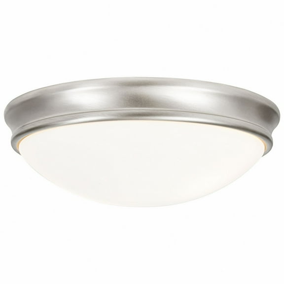 20725LEDDLP-BS/OPL-Access Lighting-Atom-Flush Mount-12.5 Inches Wide by 3.5 Inches Tall-Brushed Steel Finish