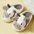 thumbnail image 2 of XXWXYD Kids Shoes House Slippers Bedroom Home Slippers Cartoon Cow Cotton Slippers Winter Indoor Outdoor Slippers For Boys Girls(7-8 Years,Male), 2 of 5
