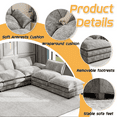 thumbnail image 3 of Homall 8-Seats Cloud Couch Oversized Modular Sectional Sofa with Ottomans Convertible U-Shaped Sectional Couch Variable Sofa Couch Set with Oversized Soft Seat for Living Room, Gray, 3 of 7