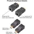 thumbnail image 2 of KSRplayer 2 Pzas Repetidor HDMI, Extensor de Cable de Red HDMI a RJ45 por Cat 5e / 6 1080p hasta 30M Extensor Repetidor para HDTV HDPC PS4 STB 4K 2K, 2 of 9