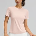 thumbnail image 4 of hotojiny Workout Shirts Women Stretchy Crew Neck Back Cut out T Shirts Athletic Short Sleeve Sun Protection Gym Running Yoga Tops, 4 of 7
