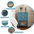 thumbnail image 3 of LFGUIZO 30.7" Tall Blue Accent Side Table with 2 Storage Drawers,  Bedside Table with Open Shelf, Modern Wood End Table for Bedroom  Living Room, Gold Handles, 3 of 8