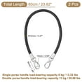 thumbnail image 2 of Uxcell Leather Purse Strap, 2Pack 60cm Short Leather PU Braided Purse Replacement Handle(Black Strap + Silver Clasp), 2 of 6