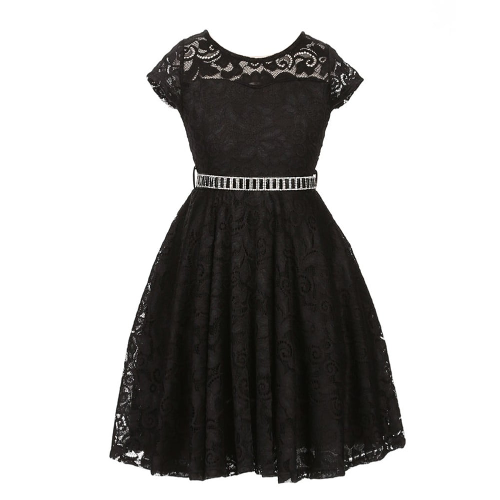 kids black skater dress