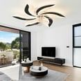 thumbnail image 4 of Ceiling Fan with Light, 26.8" Modern Indoor Flush Mount Ceiling Fans with Dimmable LED Lights and APP/Remote Control for Bedroom, Kitchen, Office, Living Room, 4 of 9