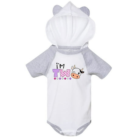 

Inktastic I m 2 Cute Cow and Polka Dots Gift Baby Boy or Baby Girl Bodysuit