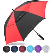 Automatic Open Extra Large Golf Umbrella 51/54/62/68 Inch, Double Canopy Vented Windproof Oversize Stick Umbrellas for Rain