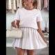 thumbnail image 4 of Vestidos de Verano A Rayas para Mujer 2025, Cuello Redondo, Corta, Bloque de Color, Vestido Informal Tipo Camiseta, Corte A. Albaricoque M, 4 of 7